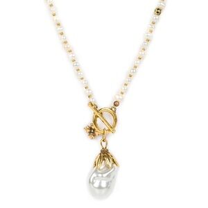 Patricia Nash Pearl Drop Adjustable Necklace